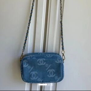 CHANEL Denim Blue Crossbody Bag
